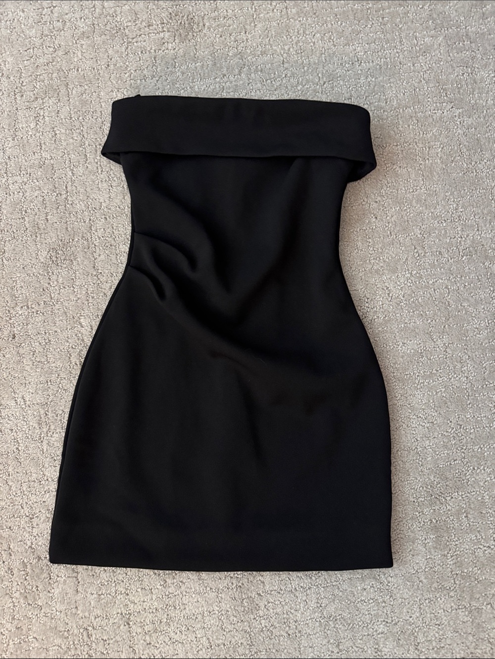 Aritzia Black Strapless Fold-Over Bodycon Dress
